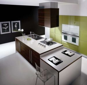 modern Green and Brown Kitchen